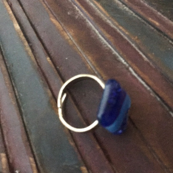 Adjustable glass ring, blue - Picture 7 of 12
